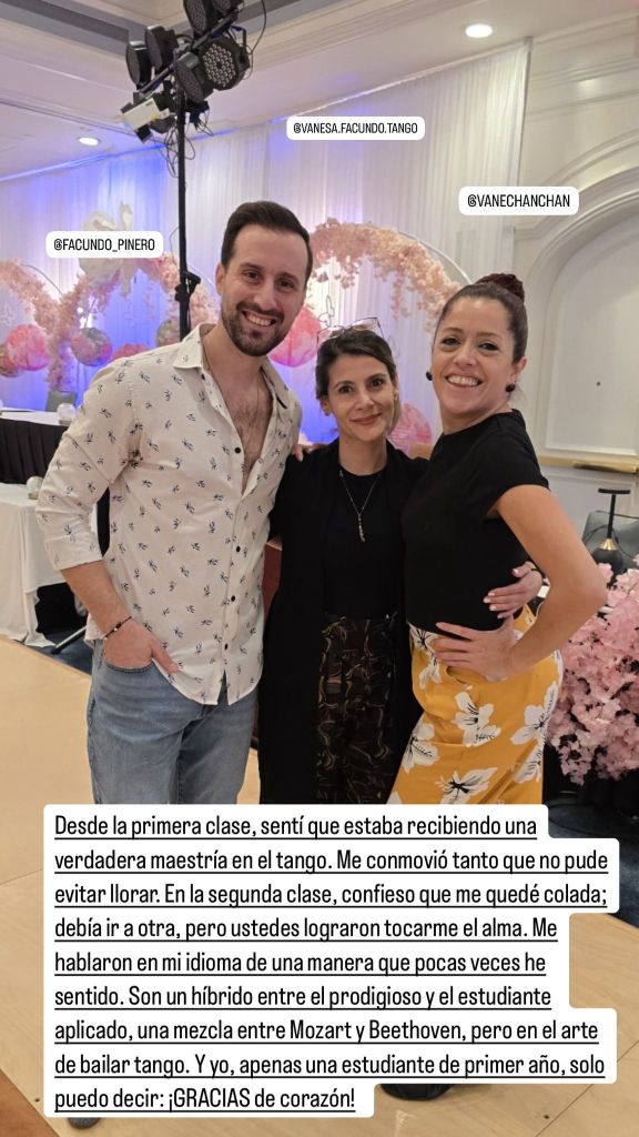 Facundo Pinero, Sara Rengifo y Vanesa Villaba en la clase de colgadas SoCal 2025.